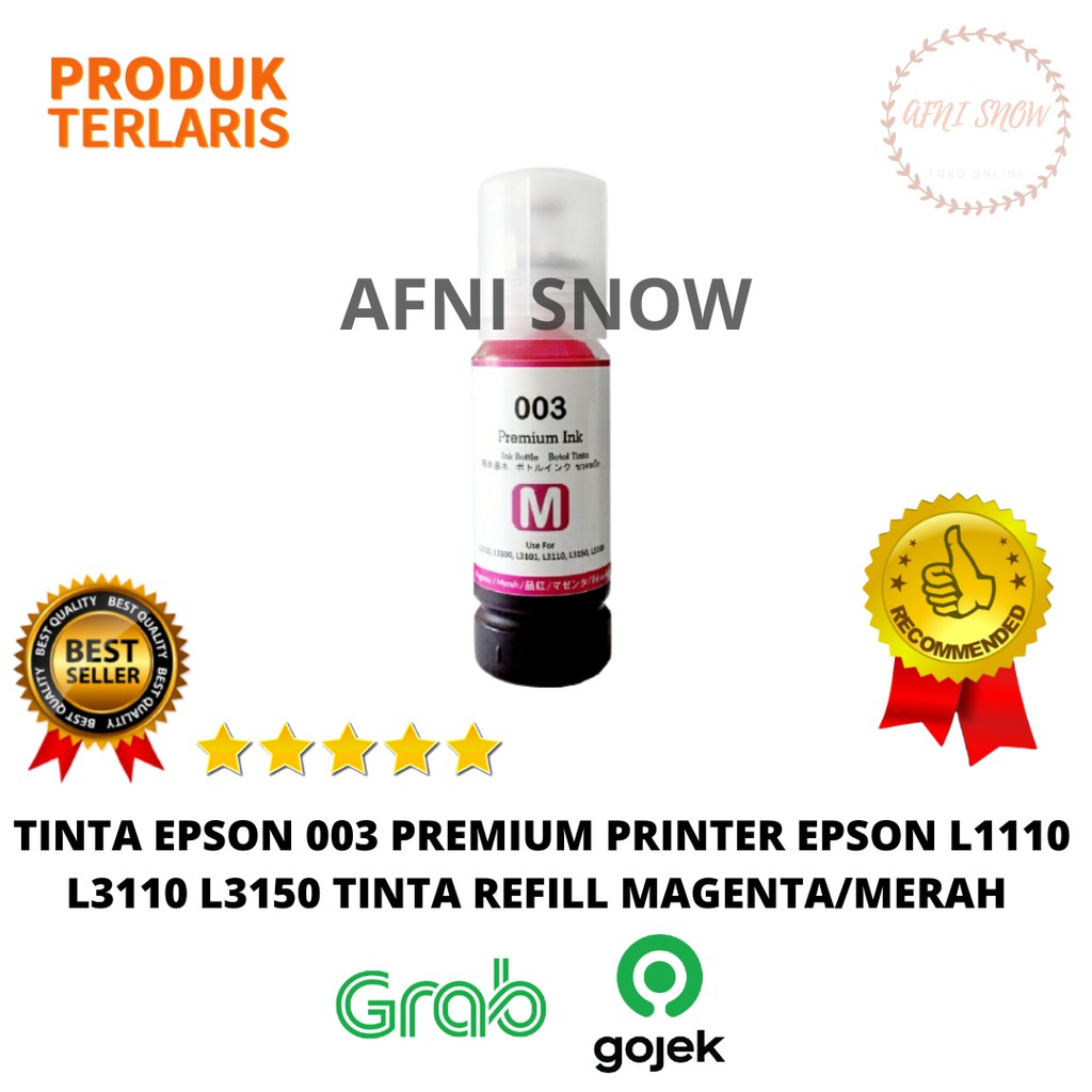 Tinta 003 Premium Refill Printer Epson L1110 L3110 L3150 L4150 L6190 - Merah / Magenta