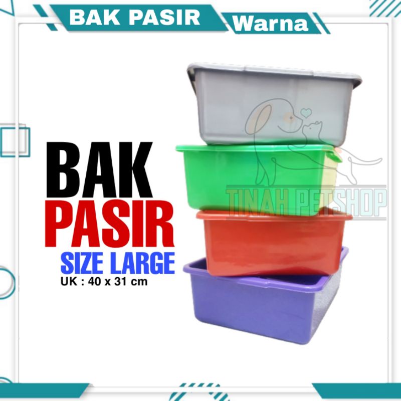 Litter Box Size L Warna / Bak Tahu / Kotak Bak Pasir Kucing / Bak Pasir Kucing