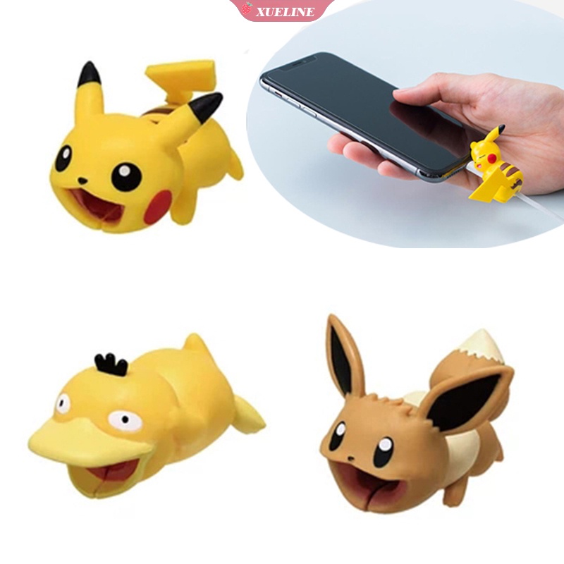 Pelindung Kabel Charger USB Bentuk Anime Pokemon Pikachu Untuk iPhone
