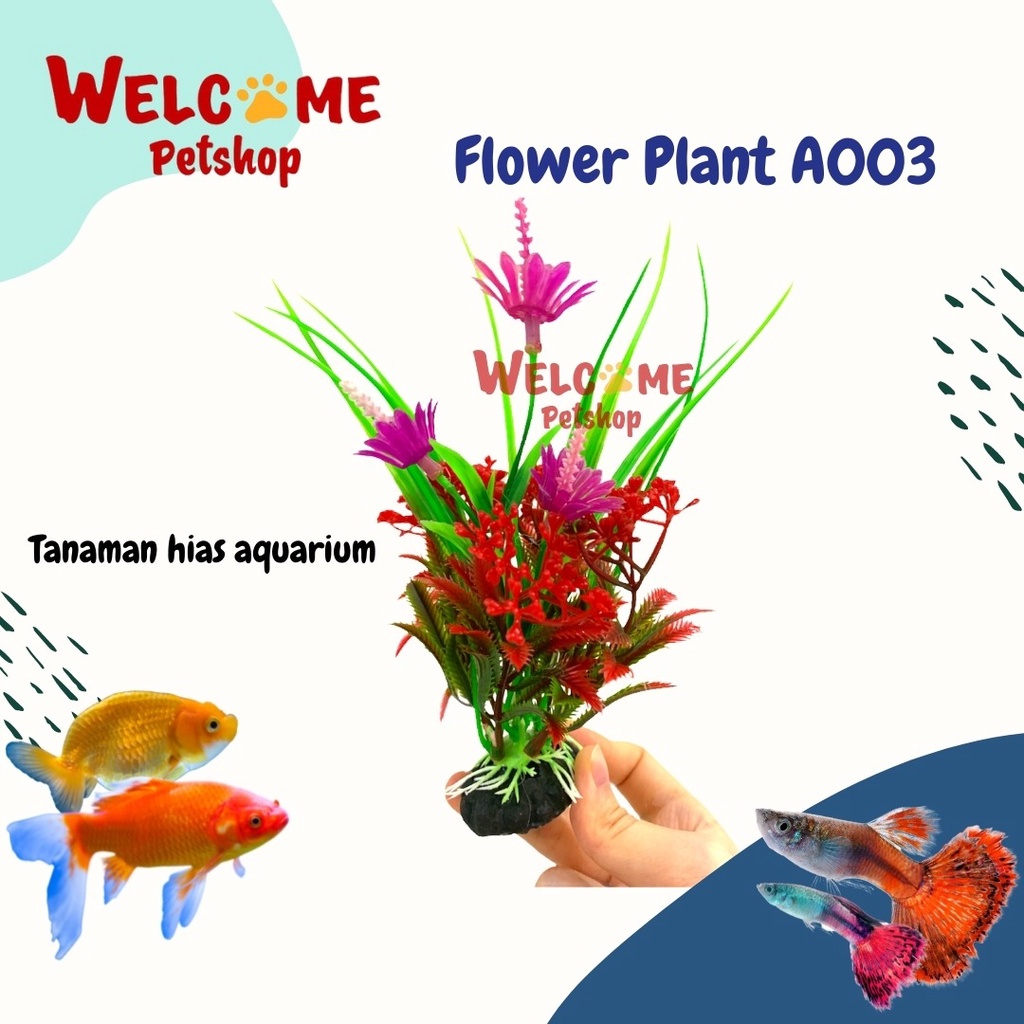 Flower Plant A003 / Hiasan Bunga Tanaman Aquarium / Aksesoris Aquarium