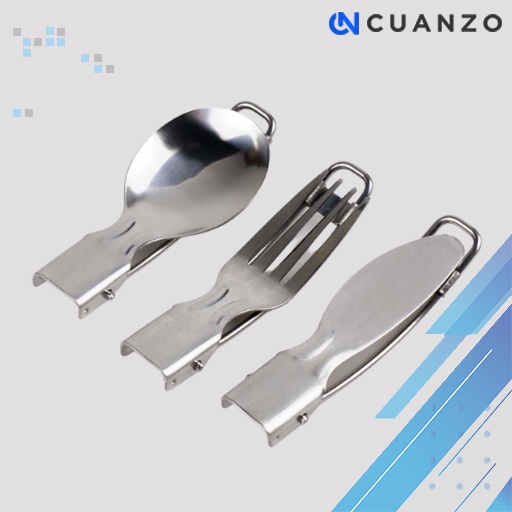 Sendok Garpu Pisau Lipat Portabel Stainless Steel / Set Alat Makan Lengkap Sendok Garpu Pisau Lipat Stainless Steel Premium Anti Karat / Sendok Lipat Travel Camping Outdoor Mini Portable Serbaguna / Alat Makan Travel Trevel Traveling Set Anak Dewasa Murah