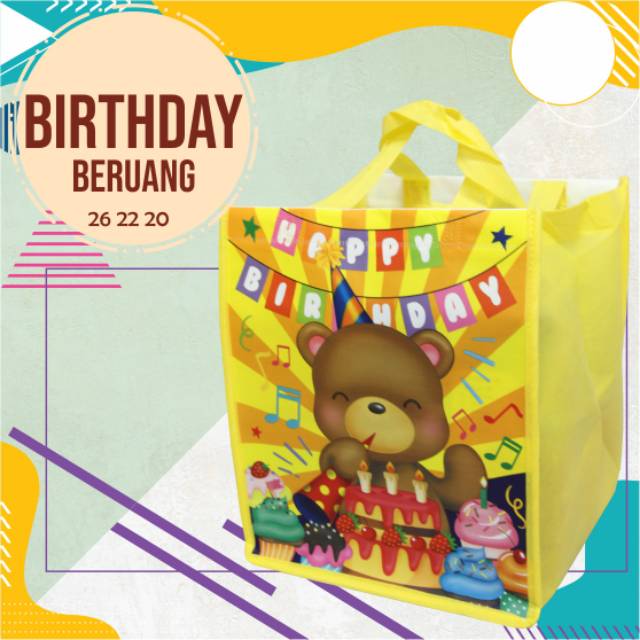 Goodie Bag Ulang Tahun Tas Ulang Tahun Anak Tas Bingkisan Ulang Tahun Anak Bento Laminasi 26X22X20-2