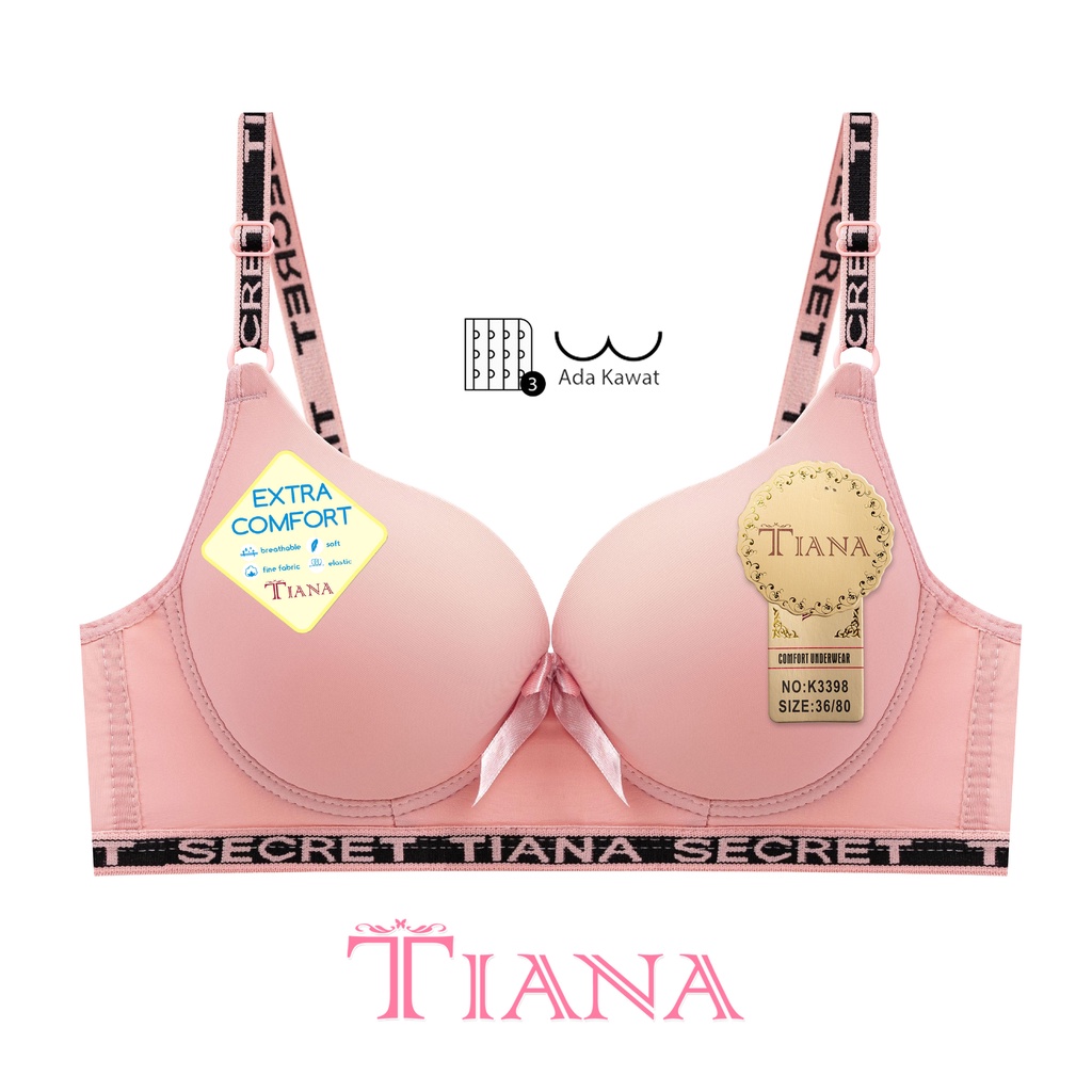 TIANA | Push Up Bra Kait 3 / Bra Kawat Tiana Secret / art TN K3398