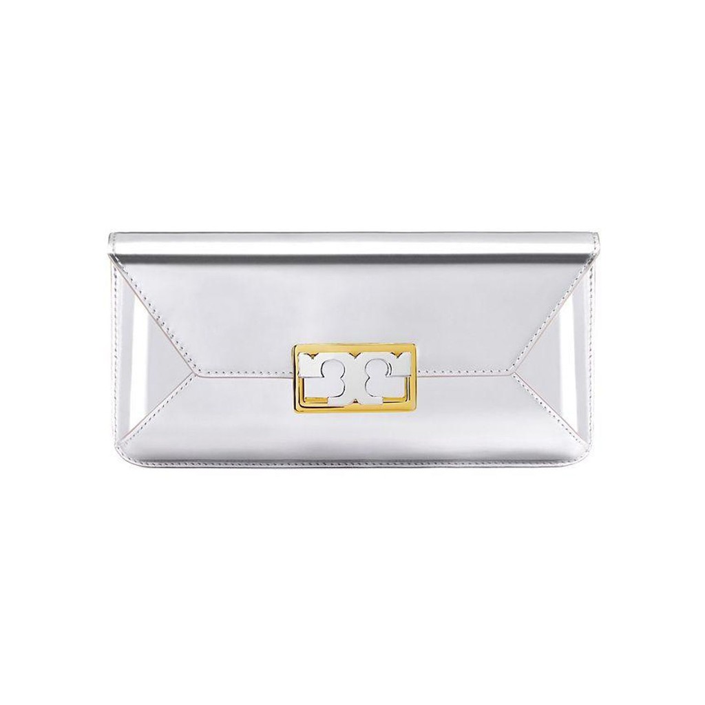 Clutch Wanita Tory Burch Gigi Metallic Original