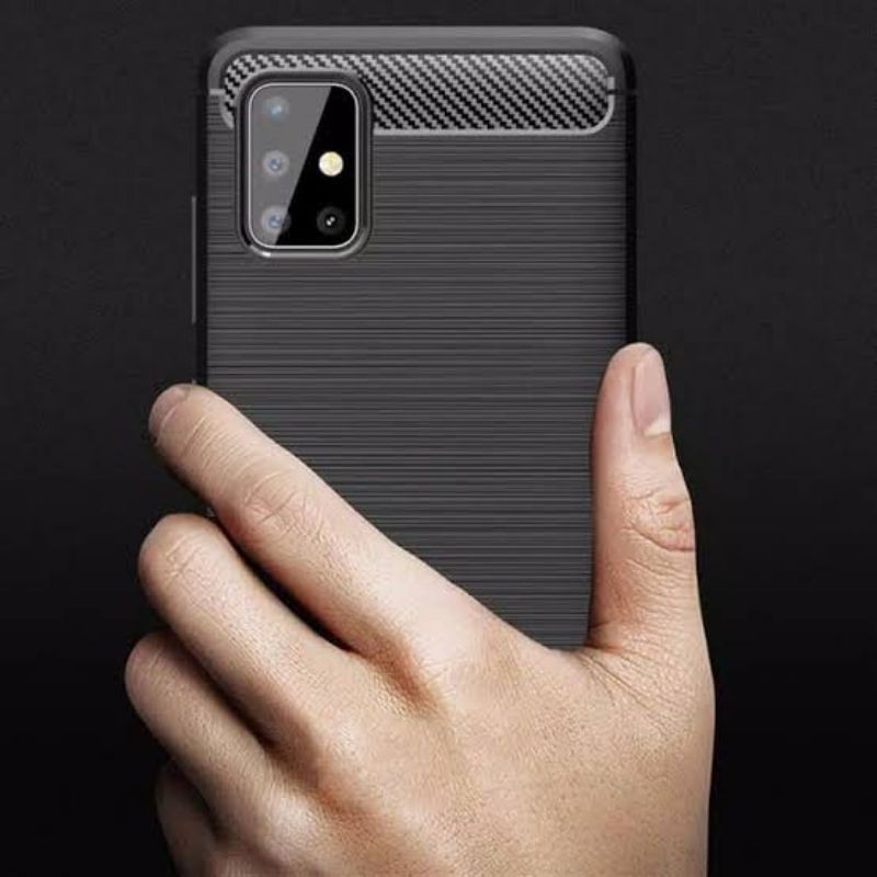 Premium Case vivo V20/ V20 SE Black Cover Fiber-Carbon