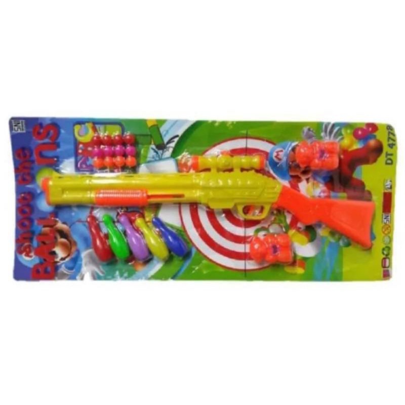 DT 4778 - Mainan Pistol Plastik Warna Warni Peluru Bowling DT4778