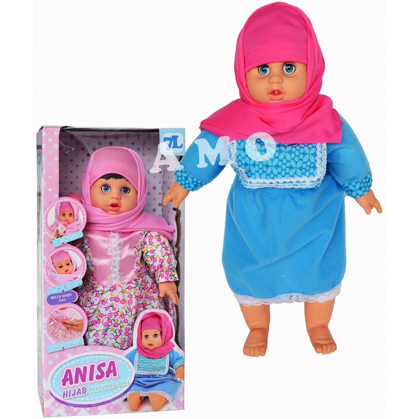 BONEKA ANISA HIJAB JILBAB BONEKA BAYI MAINAN ANAK PEREMPUAN