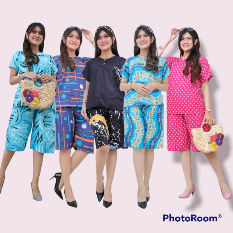 [ALMAS] SETELAN GOGO DEWASA STANDAR CELANA PENDEK SETELAN BABY DOLL RAYON