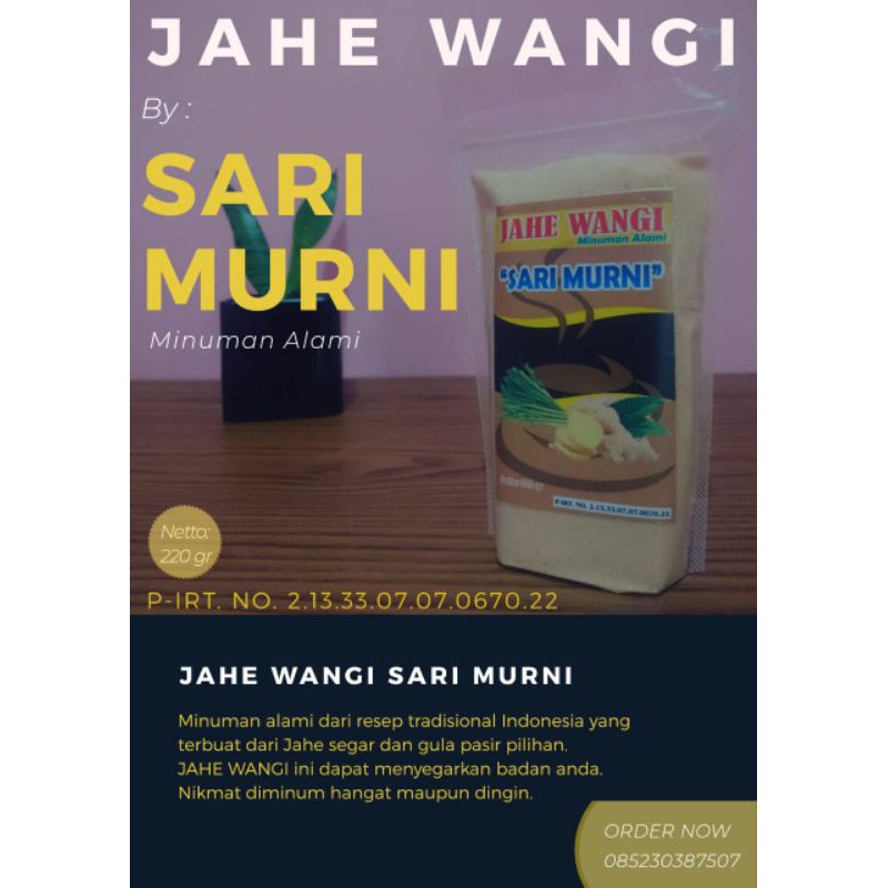 

BESTSELLER!! TERLARIS!!!Jahe wangi instan tinggal seduh 220gr