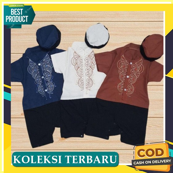 Setelan Koko Bordir Sarung Instan Peci Bayi Kwalitas Premium Sni . Baju Muslim Baby 3 4 5 6 7 8 9 10