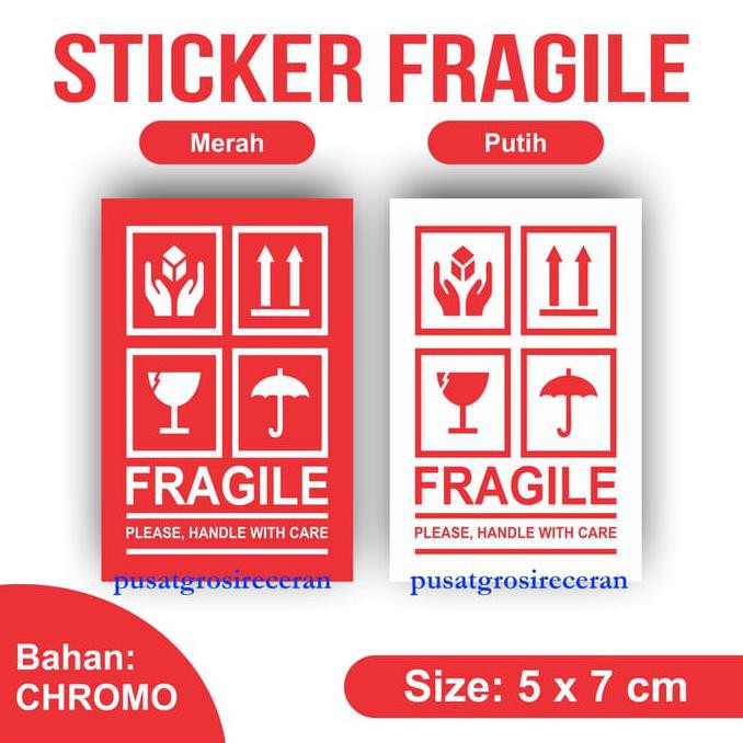 

promo Sticker Fragile 4 icon DITEMPEL DI PAKET agar Pengiriman Hati Hati