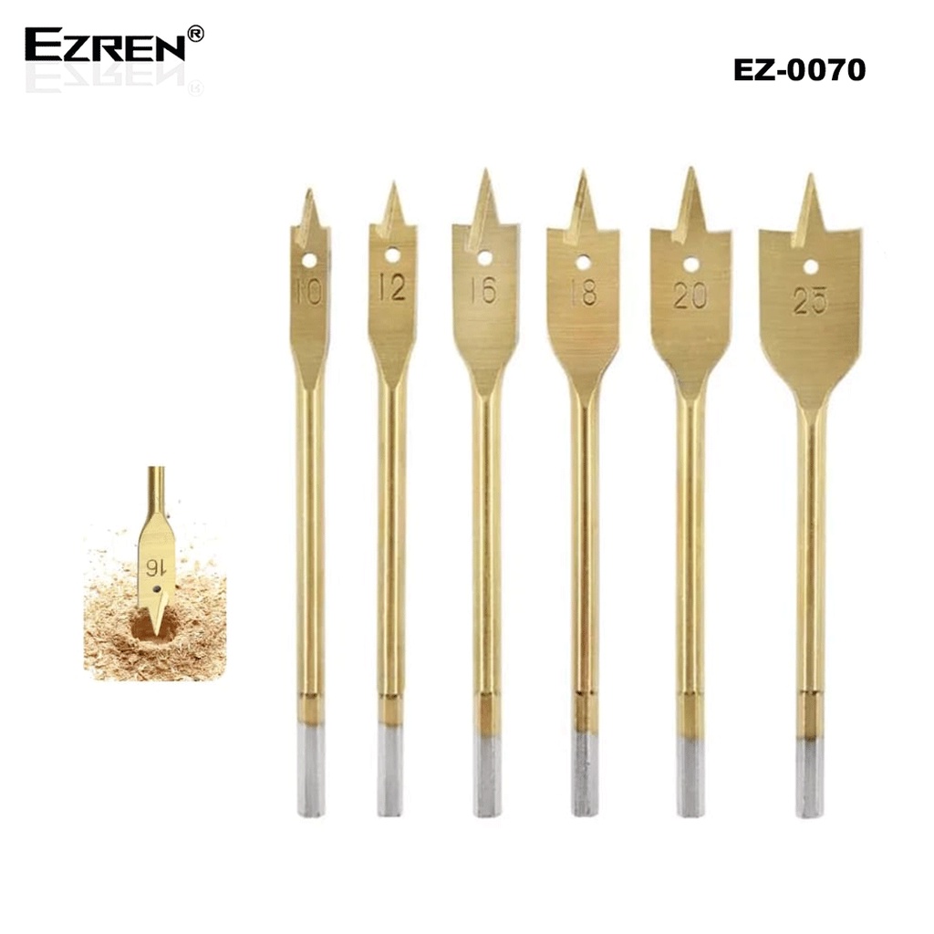 Ezren EZ-0070 Mata Bor Kayu Kipas Benz 6pc Flat wood drill bit