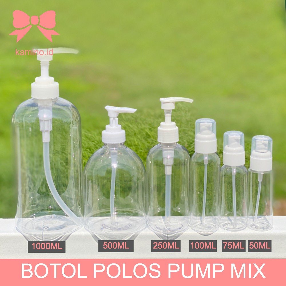 Botol Pump Transparan 50ml 75ml 100ml Botol Isi Ulang Botol Pump Transparan 50ml 75ml 100ml Botol Isi Ulang