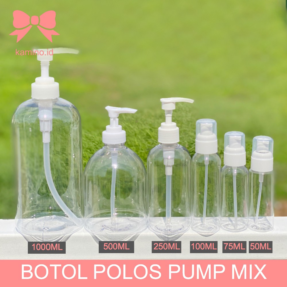  Botol  Pump  Transparan 50ml 75ml 100ml Botol  Isi Ulang 