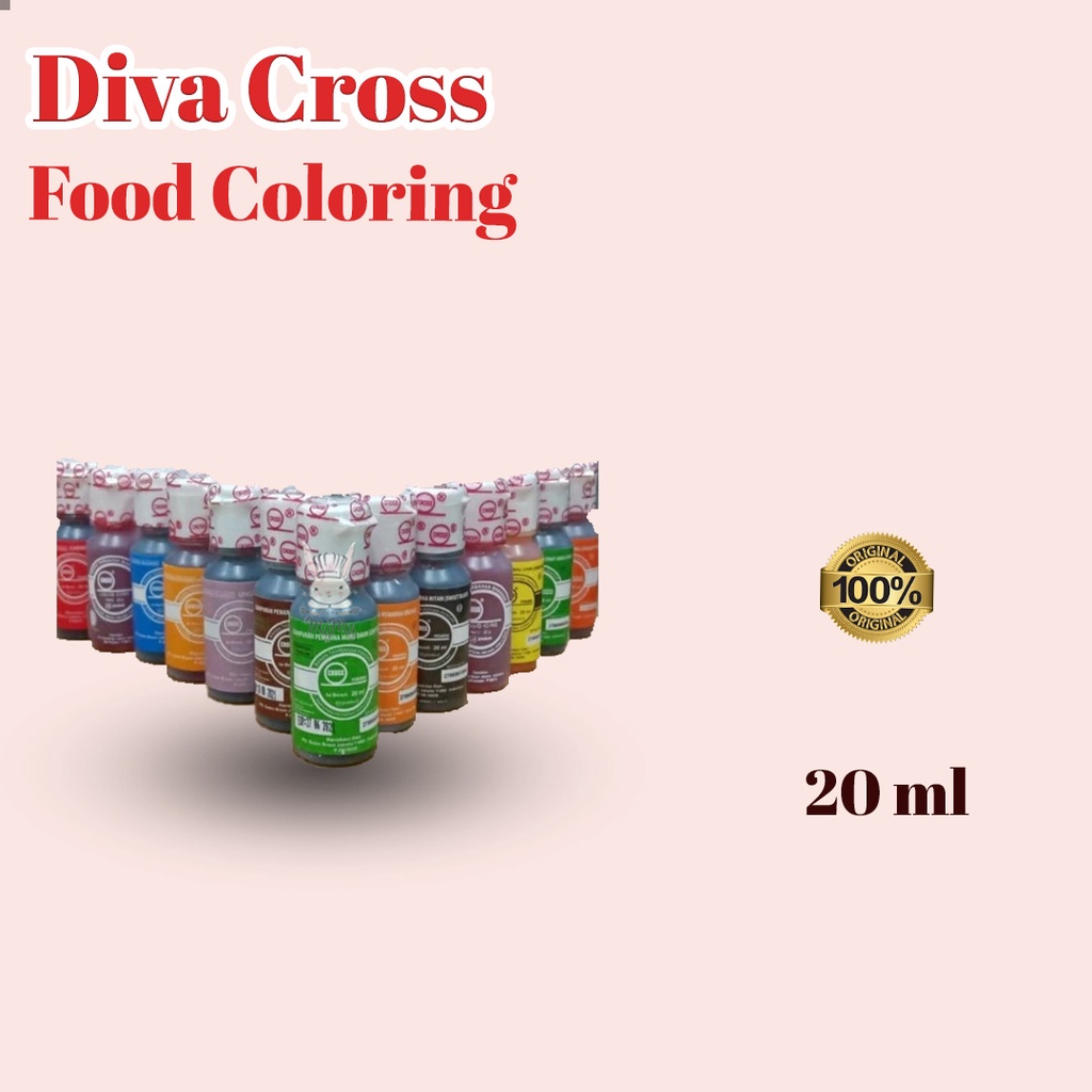 

Pewarna Diva Cross 20 ml / pewarna makanan / pewarna kue all varian