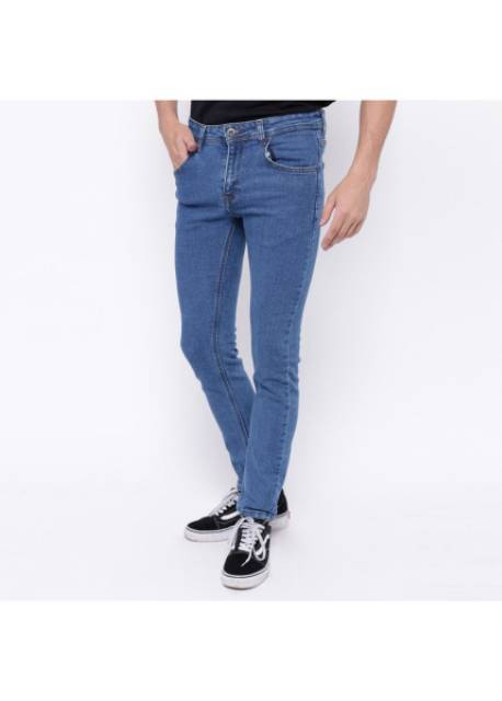 [BAYAR DI TEMPAT/COD] Plain Black Hitam Pekat Long Pants Jeans Celana Panjang Stretch Ngaret Murah