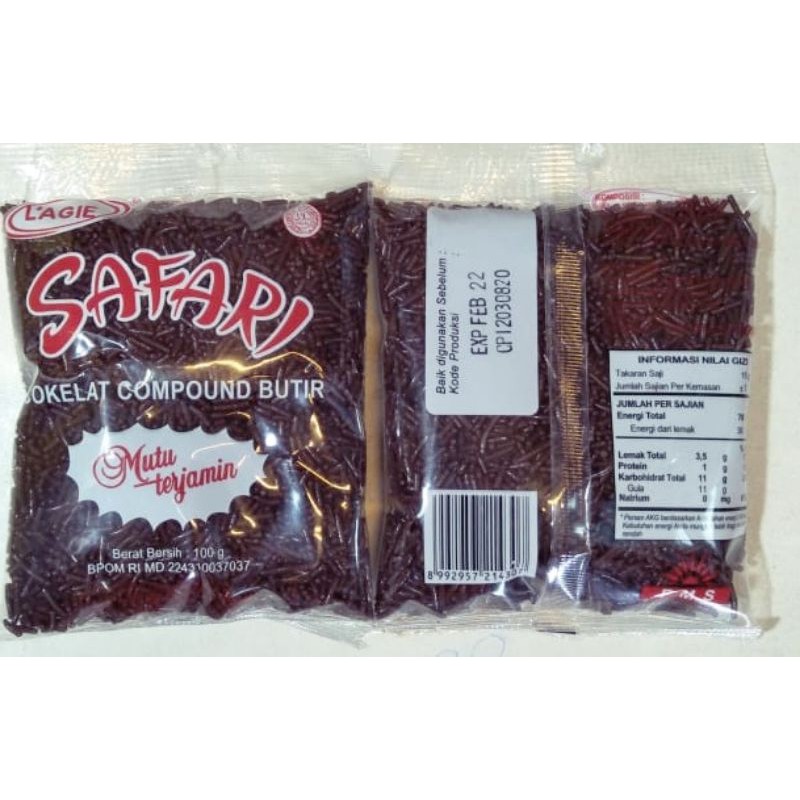 

Ceres Safari 100Gr / Coklat Compound Butir