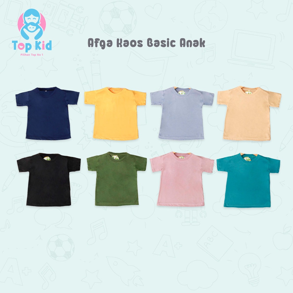 Kaos Atasan Polos Anak-Anak Warna Random