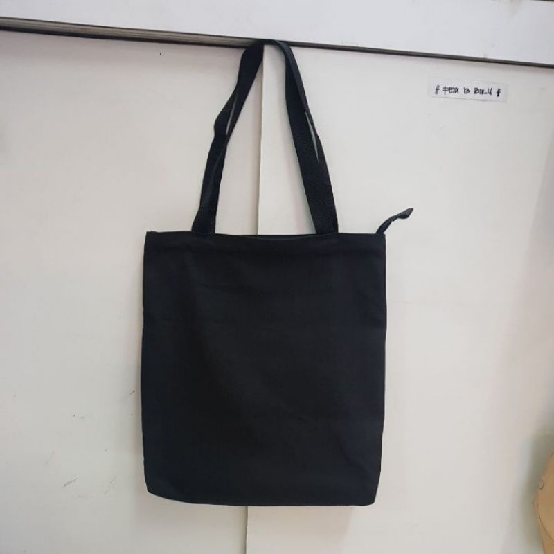 Baru Restock Tote Bag Kanvas /totebag Wanita Trendy Pakai Resleting