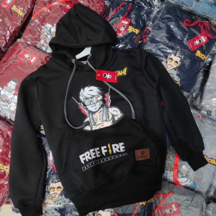 NEW Sweater Jaket Hoodie Free Fire Firee Anak Laki Laki Cowok Usia 6 7 8 9 10 Tahun Bahan Fleece Teb
