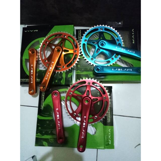 CRANK FIXIE SINGGLE GEAR MERK VIVA BCD 144 PANJANG ARM 165