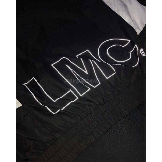 LMC Oldskool Track Jacket Black Tracktop Windbreaker Vintage Size L Oversize