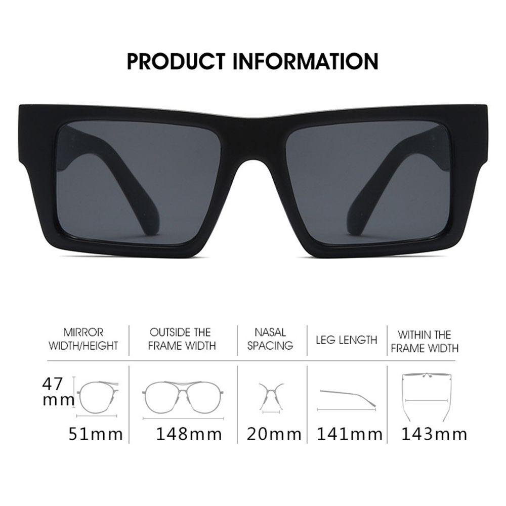 Kacamata Hitam Kotak Nanas UV40 Y2K Street Shooting Shades