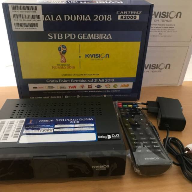 Decoder Parabola K-Vision KU-Band K2000 Cartenz Bundling Piala Dunia 2018 Rusia