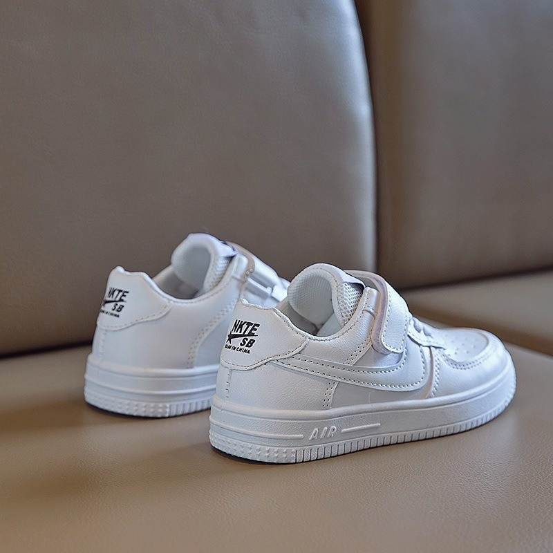 HNK Sepatu Sneaker anak Sekolah Polos white-black Laki-laki Perempuan | Sneaker NKTE