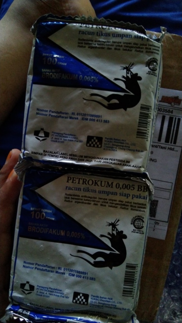 Petrokum 0.005 Bb Rodentisida Antikoagulan Racun Tikus 100 Gram