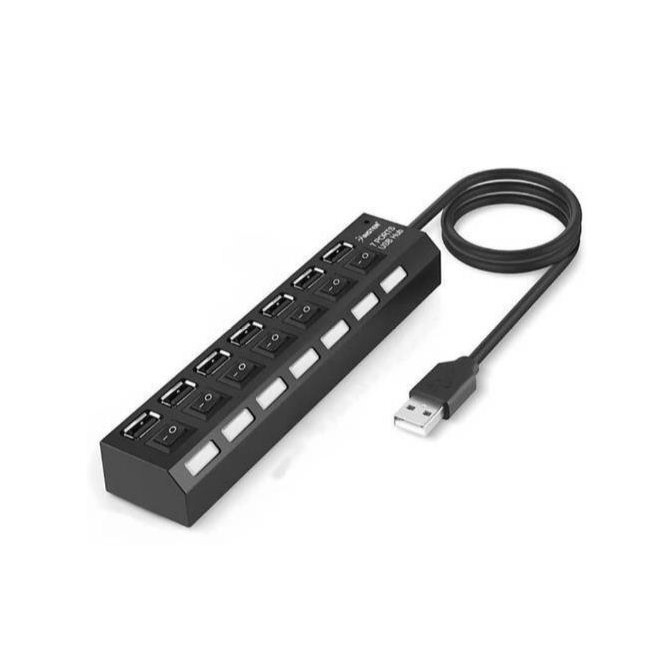 KABEL USB HUB 7 PORT HIGH SPEED USB 2.0 KABEL 30CM ON/OFF