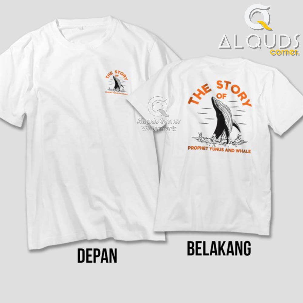 Kaos Dakwah Islami STORY OF PROPHET YUNUS N WHALE / Baju Distro Santri Muslim Kisah Nabi / 5611-4