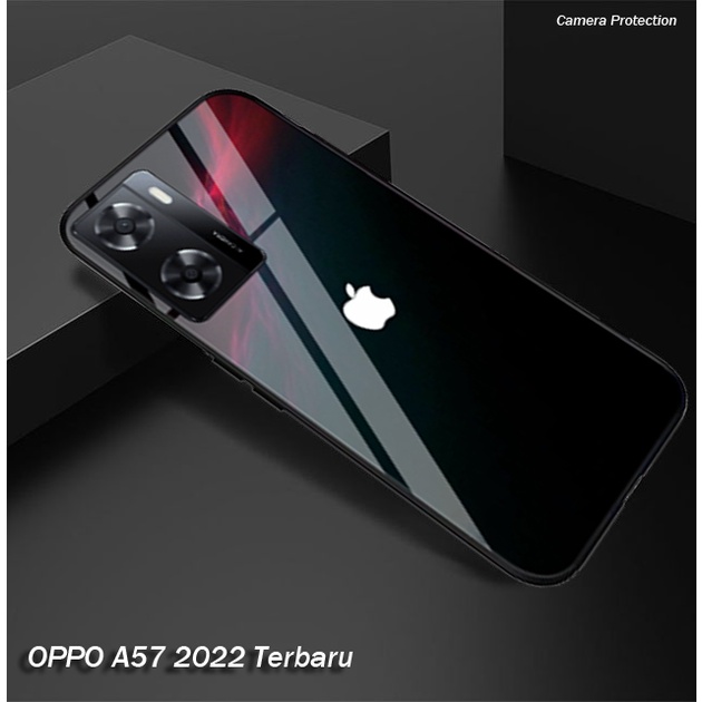 (SC61) Softcase Glass Kaca Oppo A57 2022 - Kesing Hp - Softcase Glass Hp Oppo A57 2022 - Softcase Ka