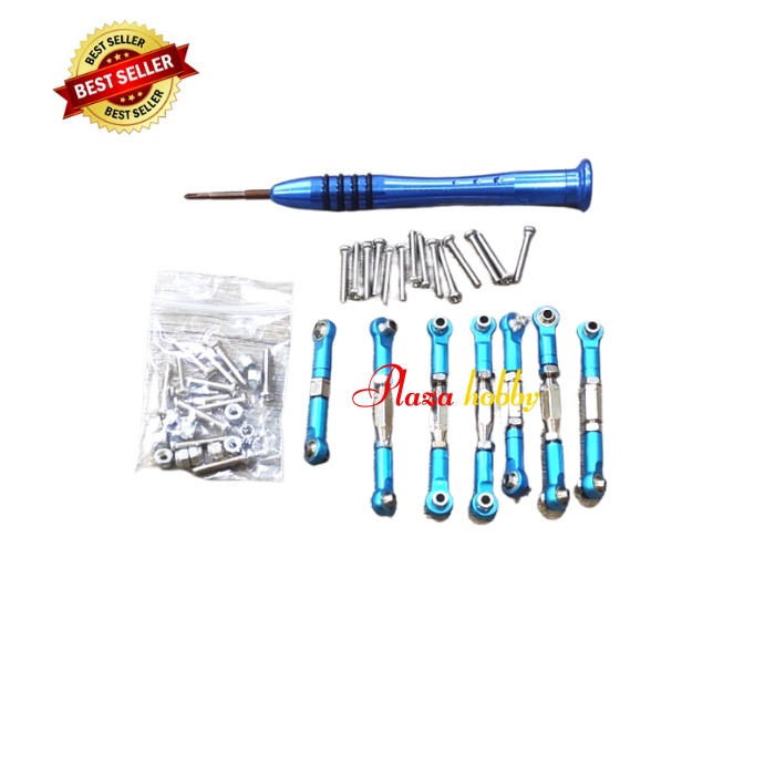 metal pull rod 7pcs bonus obeng untuk WLToys 124018 124019 XK 144001