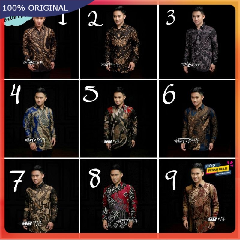 Batik Pria Lengan Panjang  Kemeja Batik Lengan Panjang  motif KERATONAN Kode 002 size M L XL XXL Reguler