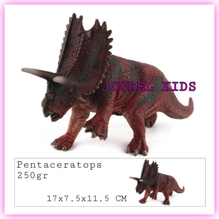 Promo Figure Dinosaurus Pentaceratops jurrasic World Hard Rubber New Canna Murah