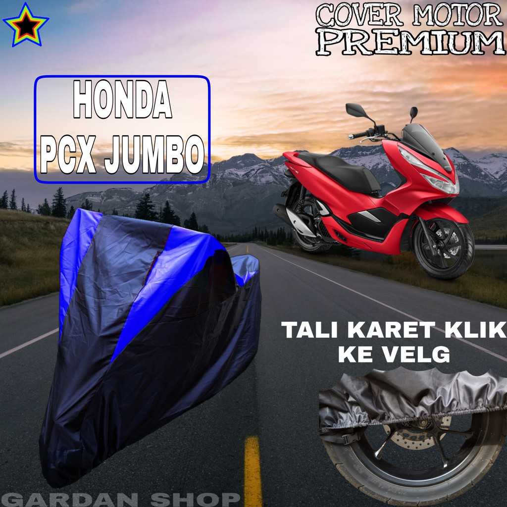 Sarung Motor HONDA PCX JUMBO Hitam BIRU Body Cover Honda PREMIUM