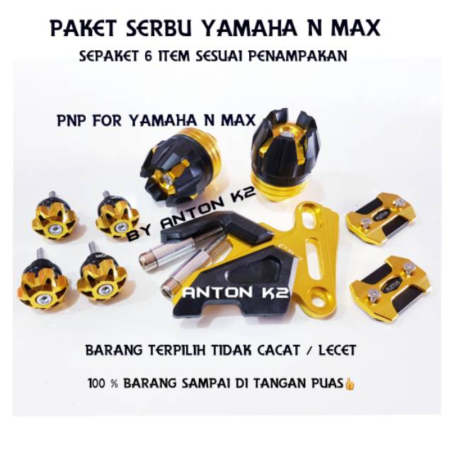 AKSESORIS-VARIASI YAMAHA MOTOR N MAX-NMAX OLD-NMAX NEW 2020/2021/2022 PAKET SERBU 6ITEM PNP FOR YAMA