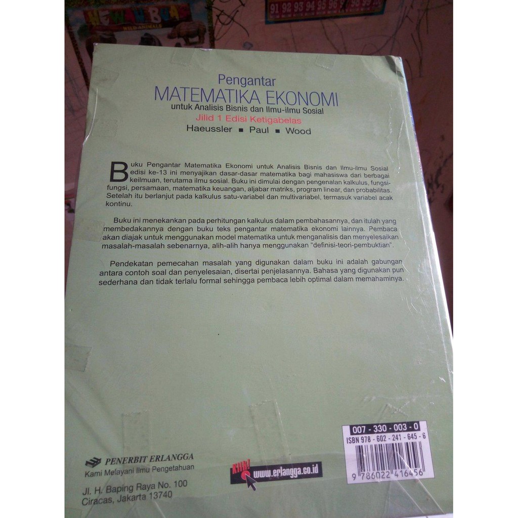 Pengantar Matematika Ekonomi Untuk Analisis Bisnis Dan Ilmu Ilmu Sosial Jilid 1 Edisi 13 Limited Shopee Indonesia