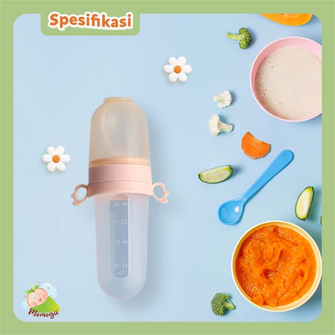 MOMOGII Botol Sendok Makan Bayi Silikon FREE 3 Dot