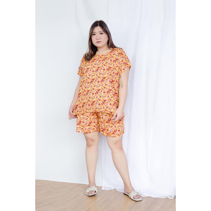 SETELAN BAJU TIDUR JUMBO RAYON MOTIF FIT TO XXXL MAX.85KG REAL PICT