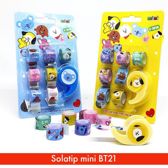 

Solatip BT21 BTS KPOP Set Mini Dispensers + 7 Refills Decotape Set