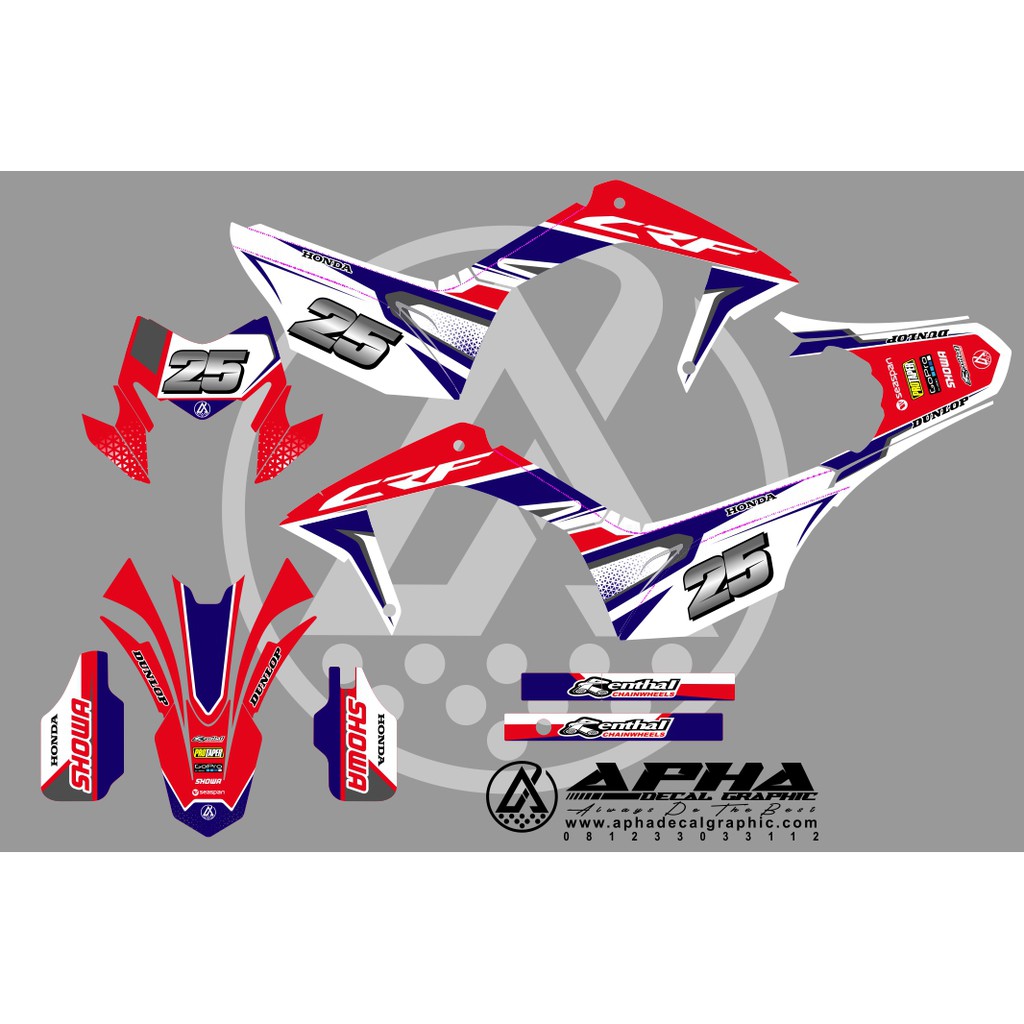 STIKER STICKER MOTOR LOGO SEPEDA HONDA DECAL CRF 150 L MURAH AKSESORIS MOTOR KODE 055