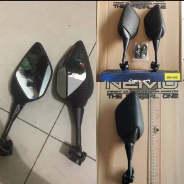 spion r25 tangkai pendek karbon bisa di aplikasikan ke motor nmax pcx ninja cbr dll