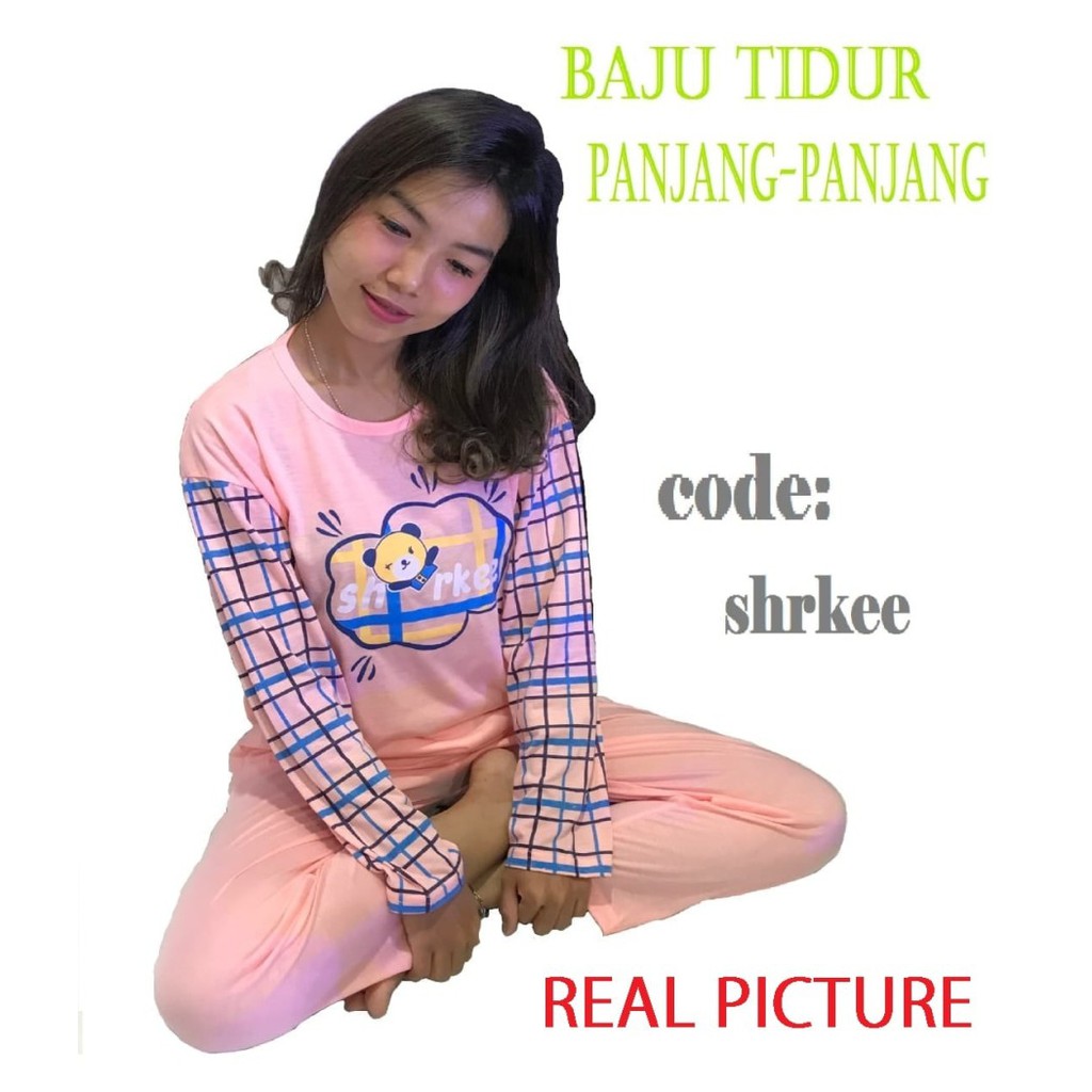 PIYAMA WANITA DEWASA PEREMPUAN PAKAIAN BAJU TIDUR CEWEK MURAH KIMONO REMAJA PIAMA IMPORT-BEAR PINK