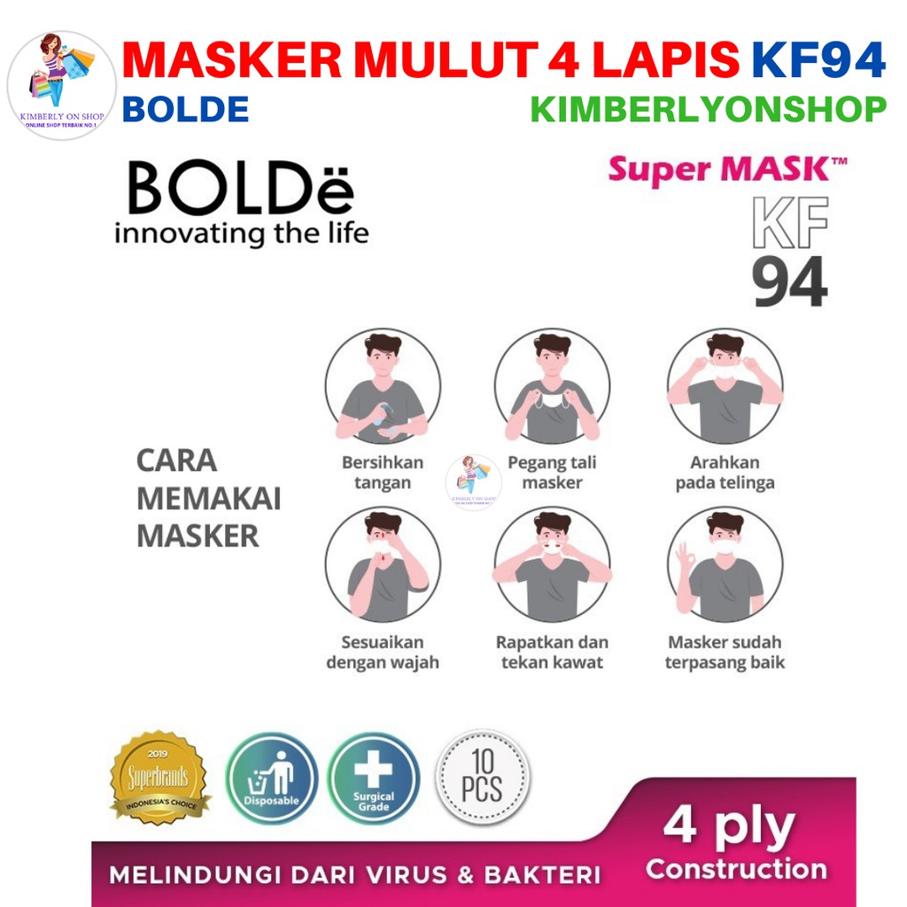 Kimberlyonshop Masker Super Mask KF94 10PCS Bolde