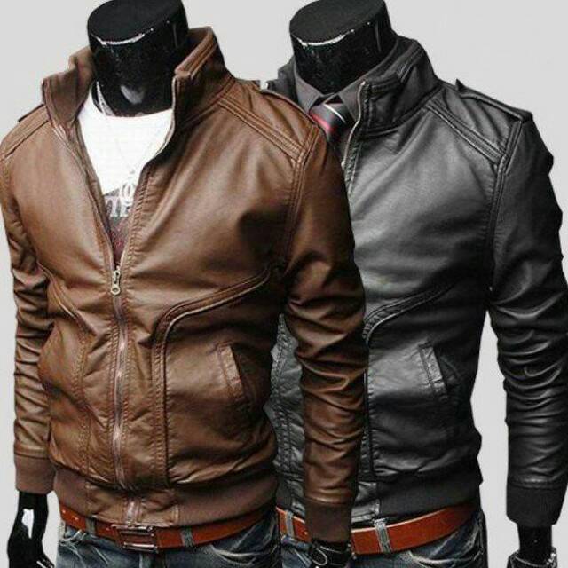 jaket semi kulit pas buat naek motor - jaket motor sintetis