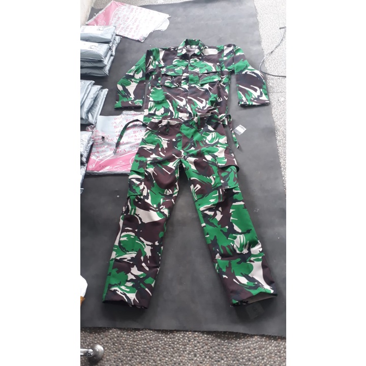 Setelan Baju PDL Bahan Velbed Premium Loreng Malvinas/PDL Tempur TNI AD/PDL