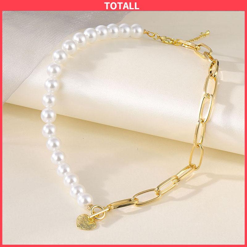 COD Temperamen Retro Imitasi Mutiara Cinta Bahasa Inggris Huruf Kalung-Totall