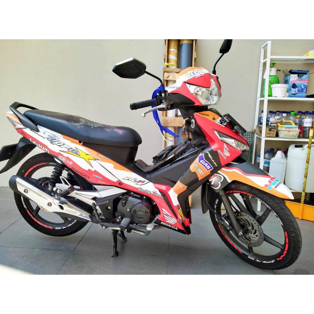 Stiker Decal Supra X 125 Fi Repsol